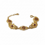 BRACCIALE RICAMO CON GRANATO