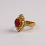 ANELLO ROMBO CON CORALLO