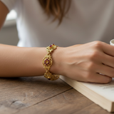 BRACCIALE RICAMO CON GRANATO