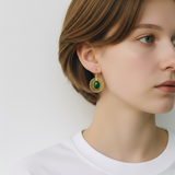 ORECCHINI CERCHI FILIGRANA CON AGATA