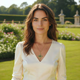 COLLANA RICAMO CON GIADA VERDE