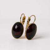 ORECCHINI OVALI CON GRANATO