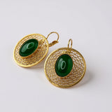 ORECCHINI CERCHI FILIGRANA CON AGATA