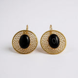 ORECCHINI CERCHI FILIGRANA CON ONICE