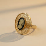 Anello Cammeo Nero Filigrana