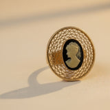 Anello Cammeo Nero Filigrana