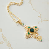 COLLANA RICAMO CON GIADA VERDE