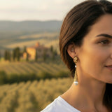 ORECCHINI CAMMEO ROSSO CONO TRAFORATO CON PERLA